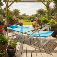 Chaise pliante d'extérieur en aluminium inclinable au sol en métal pour la plage Camping Chaise de plage confortable et portable