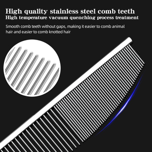 Pettine professionale per toelettatura animali, pettine dritto color oro, alta qualità per uso domestico, pettine per toelettatura animali con aghi in acciaio ad alta resilienza - Product Image 5