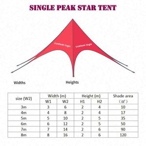 <b>Large</b> Outdoor Party Marquee Spider Canpoy Beach Shade Custom Red Star <b>Tent</b> Waterproof UV Resistant Promotional - Product Image 3