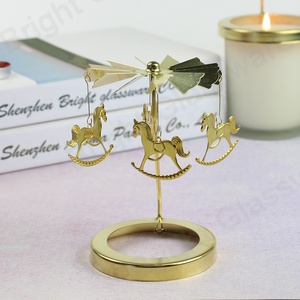 <span class=keywords><strong>Chandelier</strong></span> en métal rotatif avec cadran, en forme de cheval doré, pour faveurs de mariage, 2 unités - Product Image 3