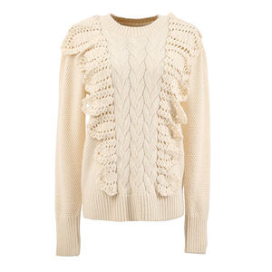 Maglione lavorato a <span class=keywords><strong>maglia</strong></span> da <span class=keywords><strong>donna</strong></span> in <span class=keywords><strong>pizzo</strong></span> lavorato a <span class=keywords><strong>maglia</strong></span> nuovo Cardigan lavorato a mano a <span class=keywords><strong>maglia</strong></span> a manica lunga a girocollo - Product Image 2