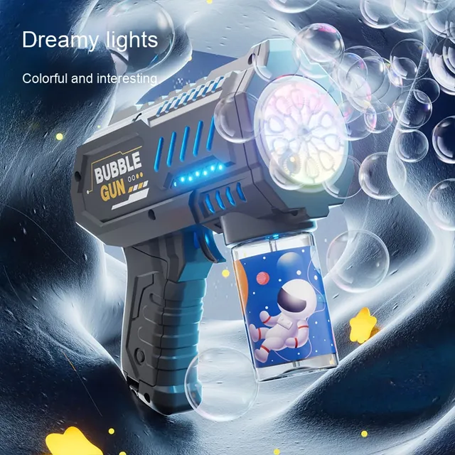Fully Automatic Handheld Gatling Bubble Gun 10-Hole Space Bubble Machine Kid Toys Made Plastic