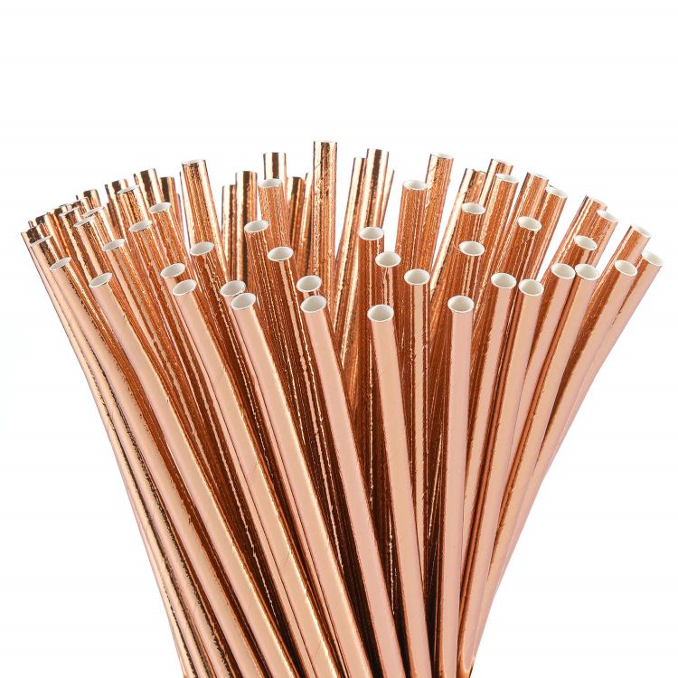 In Stock Lovely Decorative Nature Material Custom Color Pattern Biodegradable Birthday Party Drinking Beverage Paper Straws