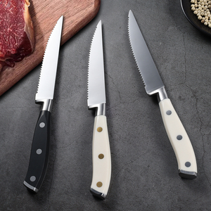 Meilleures ventes Ensemble de couteaux <span class=keywords><strong>à</strong></span> <span class=keywords><strong>steak</strong></span> en acier inoxydable de qualité supérieure de 4.5 pouces Couteaux de cuisine modernes en métal <span class=keywords><strong>à</strong></span> bord dentelé avec ABS Cuisson de la viande - Product Image 2
