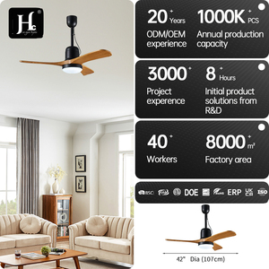 Ventilador de techo moderno de alta gama con diodos emisores de luz, control remoto, motor de corriente continua, 3 aspas de madera maciza, ventilador de techo de 34 pulgadas con diodos emisores de luz. - Product Image 4