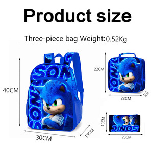 Conjunto de <span class=keywords><strong>mochila</strong></span> <span class=keywords><strong>escolar</strong></span> con diseño de dibujos animados personalizado, estuche de lápices con cremallera de tres piezas transfronterizo a la moda, poliéster impermeable - Product Image 6