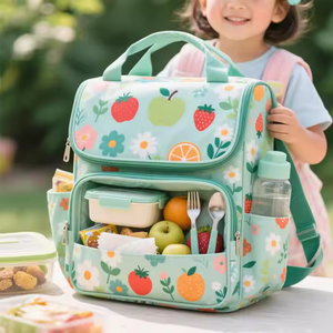 Venta al por mayor lindo diseño impreso bolsas de refrigeración de varios niveles <span class=keywords><strong>mochila</strong></span> de almuerzo escolar para niños con características de refrigeración - Product Image 4