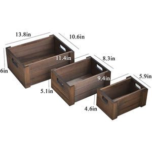 Juego <span class=keywords><strong>de</strong></span> 3 cajas <span class=keywords><strong>de</strong></span> almacenamiento <span class=keywords><strong>de</strong></span> madera para anidar con asas Cajas <span class=keywords><strong>de</strong></span> madera para libros y juguetes para contenedores <span class=keywords><strong>de</strong></span> almacenamiento <span class=keywords><strong>de</strong></span> madera <span class=keywords><strong>de</strong></span> tela (marrón oscuro) - Product Image 2