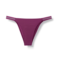 Braguitas invisibles sexy euroamericanas para mujer, sin costuras, de seda helada, tipo bikini, con tirantes finos, para deportes, enfocadas en la comodidad.