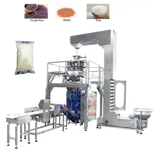 Full Automatic Weighing Rice Plantain Chips Corn Puff Multihead Weigher Packaging Machine