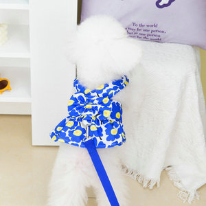 Leash <strong>Harness</strong> <strong>Dress</strong> for Dogs, Suitable for Teddy and Pomeranian Pets, Cute and Fashionable Pet Dog Clothes for Spring/Summer - Product Image 3