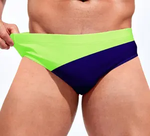 Şerit tasarım özel baskı seksi erkekler yüzmek külot erkek erkekler için erkek mayoları plaj mayo Bikini külot