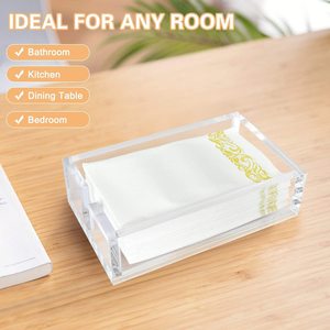 Thicken Clear Acrylic <strong>PaperTowel</strong> Dispenser Cocktail and Guest Napkin Holders for kitchen Table 9 Inc - Product Image 5