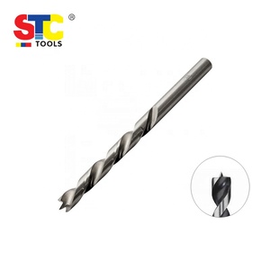 Foret à points pour bois de mer, 4 pièces, mèche à lèvres et étrier, acier au carbone HSS avec broches de cheville, Point central et bouchon de trou de <span class=keywords><strong>menuiserie</strong></span>, perçage torsadé - Product Image 3