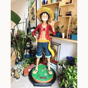 Figuras personalizadas de una pieza de resina Luffy estatua Flame Ace Zoro tamaño real acción fibra de vidrio figura modelo juguete estatua regalo animación - Product Image 1