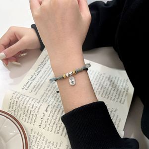 S925 Sterling Silver Braided <b>Rope</b> <b>Bracelet</b> With Health Charm Unisex Everyday Wear Mixed Materials Weaving Tassel Design - Product Image 4