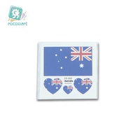 Autocollant de visage drapeau national Ricarong pour le carnaval, autocollant de tatouage temporaire pour les jeux sportifs, autocollant filigrane transfrontalier, vente en gros
