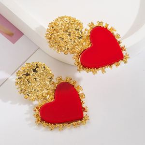 Retro New Studs Alloy Resin Love Pendant Simple Generous Stylish and Elegant Party <b>Earrings</b> - Product Image 3