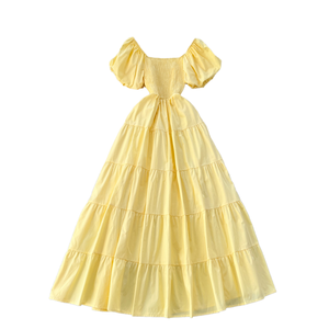 Abiti Casual da Donna in Lino e Cotone Intrecciato Personalizzati all'Ingrosso, Silhouette a Linea A, <span class=keywords><strong>Vestiti</strong></span> <span class=keywords><strong>Primaverili</strong></span> e Autunnali, Abito Lungo Midi - Product Image 4