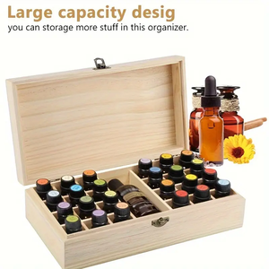 Organizador <span class=keywords><strong>de</strong></span> madera <span class=keywords><strong>de</strong></span> gran capacidad para 25 aceites esenciales, perfecto para aromaterapia y <span class=keywords><strong>remedios</strong></span> naturales, <span class=keywords><strong>caja</strong></span> <span class=keywords><strong>de</strong></span> almacenamiento <span class=keywords><strong>de</strong></span> madera sin terminar - Product Image 3