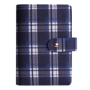 Nouvelle pochette A6 en toile à carreaux et cuir PU, imperméable, style macaron, avec 6 anneaux, pour agenda, carnet de notes et classeur de budget - Product Image 5