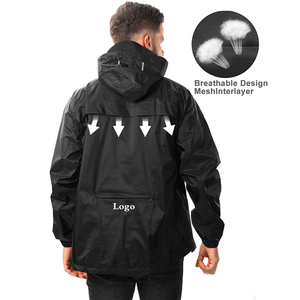 Wholesale Mens 100%Nylon Packable Custom Logo <strong>Waterproof</strong> <strong>Jacket</strong> <strong>Light</strong> Weight Rain <strong>Jacket</strong> - Product Image 2