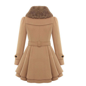 Moodylime mujer invierno marca Real de abrigo de piel las mujeres trinchera abrigo largo para damas mujeres - Product Image 2