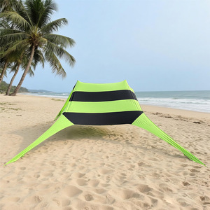 Outdoor Beach Tarpaulin 300x300x200mm Square Manual Setup Ventilated Sunshade For <b>Camping</b> Fishing - Product Image 1