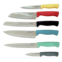 Ensemble de couteaux de cuisine avec manche en plastique coloré, nouveau Design de cuisine avec housse fourreau