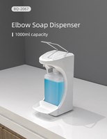 Distributeur de savon sans contact AOLQ Commercial, à pompe coudée, liquide et spray, 1000 ml, mural/de bureau/sur pied pour toilettes publiques