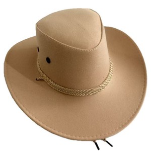 Custom Logo American <strong>Western</strong> Cowgirl Party Club Bar Headwear Outdoor Women Man Sunshade Suede Top Wide Brim Cowboy <strong>Hat</strong> - Product Image 4