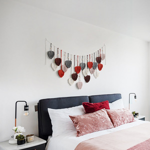 Nguồn Nhà Sản Xuất Tay Dệt Lá Tua Với Hạt Gỗ Tấm Thảm Trang Trí Tường Nhà - Product Image 2