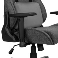 Chaise de jeu pivotante 2D neuve gris foncé, la plus vendue, entièrement personnalisable, avec revêtement en tissu durable, pour bureau à domicile, directement de l'usine