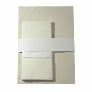 Têtes de lettres A4 en coton recyclé fait à la main + enveloppes Ensemble de papeterie lisse sans bois sans acide - Product Image 1