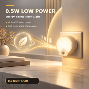 Luz LED con Sensor de Movimiento para Ahorro de Energía, Enchufable, Luz Nocturna con Sensor de Luz, 0.5W, 2700K, Blanco Cálido, ABS, para Escaleras y Pasillos - Product Image 6