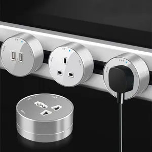 Factory directly sell universal socket round power strip socket extension with usb ports Mobile surface mounted socket