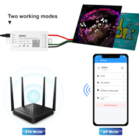 Controlador LED Direccionable WiFi Art-Net SPI SP801E DC5-24V WS2812B SK6811 WS2811 de 4 Canales para Tiras de Luz Pixel Programables con APP