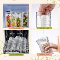 Bocaux Mason en verre transparent de haute qualité à large ouverture, 4oz, 8oz, 12oz, 16oz, 22oz, pour confiture et conserve, avec couvercle hermétique séparé