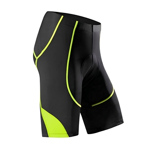 Cuissard de cyclisme pour homme noir avec accents vert lime, rembourrage en gel 5D, Spandex Polyester, doublure VTT - Product Image 1
