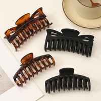 Pince à cheveux grande taille en PC dépoli style européen et américain pour femme - Pince griffe et pince requin pour chignon - Accessoires capillaires