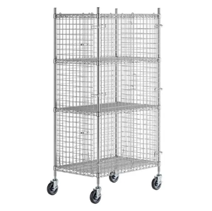 Étagère en fil galvanisé à 4 niveaux, robuste - Étagère de rangement industrielle réglable pour les usines et entrepôts sans risque ESD - Product Image 2