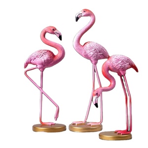 Decoración de Jardín, Estatua de <span class=keywords><strong>Flamenco</strong></span> de Resina Rosa de Tamaño Real - Product Image 1