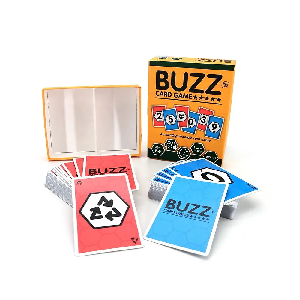 Venta superior de alta calidad de impresión personalizada juego de fiesta familiar divertido juego de mesa 80 piezas juegos de cartas de juego con caja de embalaje rígido