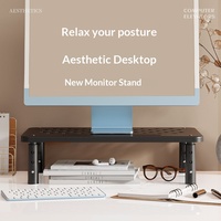 Support de moniteur portable pour ordinateur de bureau, base surélevée pour écran, étagère de rangement de bureau en acier laminé à froid