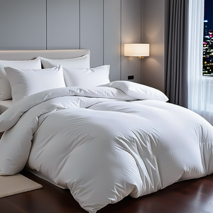 Set di biancheria da letto in cotone egiziano di lusso 4 pezzi in stile Hotel <span class=keywords><strong>copripiumino</strong></span> <span class=keywords><strong>copripiumino</strong></span> bianco Design semplice include borse piatte aderenti - Product Image 2