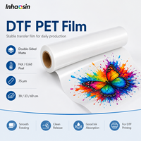 Rouleau de film DTF 30cm 60cm 100M Film de transfert thermique PET pour imprimante DTF Impression sur t-shirts, sacs, chaussures, textiles