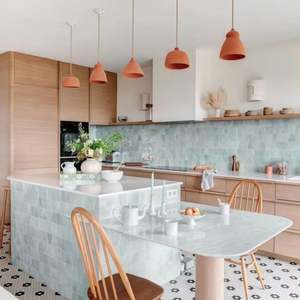 Warm-Tone Fresh and Simple Custom <b>Cabinets</b>, Marble Island <b>Cabinets</b>, Full-Set <b>Cabinet</b> Storage, for Large Commercial <b>Cabinets</b> - Product Image 6