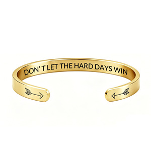 Bracelet ouvert simple en acier inoxydable, gravure DIY, cadeau pour petite amie, bijoux haut de gamme, vente en gros - Product Image 4