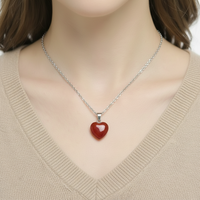 Collier pendentif cœur en quartz naturel 20 mm, améthyste, énergie de guérison et d'amour, pierre précieuse pour la fabrication de bijoux et accessoires DIY