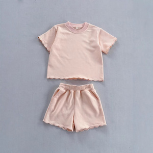Conjunto de Ropa de Moda para Niñas Pequeñas de 2 Piezas, Camiseta de Manga Corta y Pantalones Cortos, Conjunto de Verano con Bordado Festoneado para Niñas de <span class=keywords><strong>10</strong></span> Años - Product Image 5